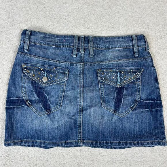 Zoey Beth Y2K 2000s Coquette Mcbling Rhinestone Mini Skirt - Picture 4 of 5